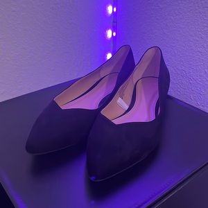 BLACK SUEDE BALLET FLATS